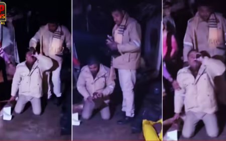 जालौन में डायल-112 पुलिस का वीडियो वायरल, टॉर्च को शराब की बोतल समझकर मुंह से लगाने की कोशिश, कार्यशैली पर उठे सवाल