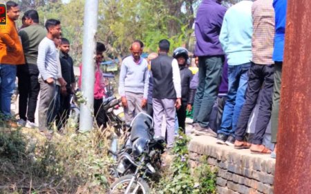 खंभे से टकराई अनियंत्रित बाइक, 45 वर्षीय भोला राम वर्मा गंभीर रूप से घायल