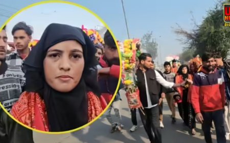 संभल की तमन्ना मलिक ने उठाई कांवड़, शादी की मन्नत पूरी होने पर हरिद्वार से ला रहीं गंगाजल