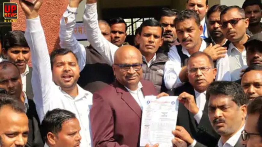 रामपुर में वकील की हत्या के विरोध में निघासन के अधिवक्ताओं का प्रदर्शन, आरोपियों की गिरफ्तारी की मांग