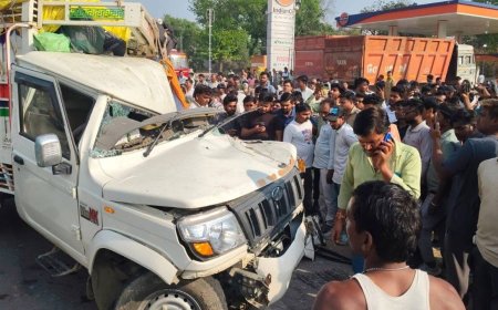 कौशांबी में पिकअप-कंटेनर की टक्कर, 8 श्रद्धालुओं की दर्दनाक मौत