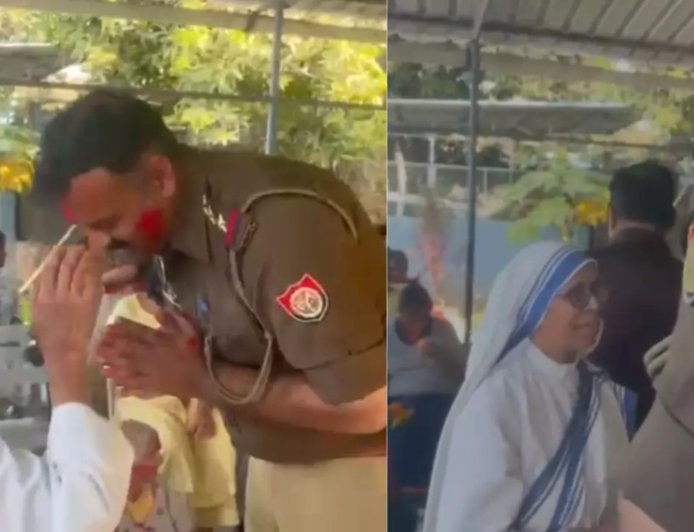 लखनऊ पुलिस ने आश्रम में मनाई ऐसी होली, बुजुर्गों की आंखों में आ गए आंसू