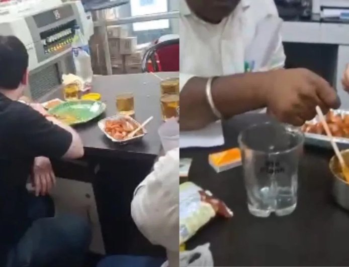 अस्पताल की लैब बनी पार्टी हॉल… वाराणसी में ड्यूटी के वक्त शराब-मुर्गा उड़ाते दिखे स्टाफ