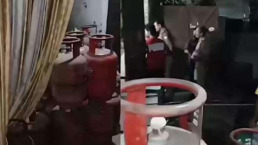 हापुड़ में गैस सिलेंडर की कालाबाजारी का खुलासा, सपा नेता के घर से 55 भरे सिलेंडर बरामद