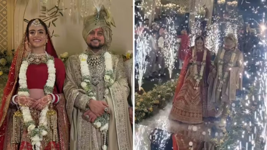 क्रिकेटर कुलदीप यादव ने बचपन की दोस्त वंशिका से की शादी, रॉयल वेडिंग लुक की तस्वीरें हुईं वायरल