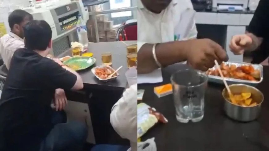 अस्पताल की लैब बनी पार्टी हॉल… वाराणसी में ड्यूटी के वक्त शराब-मुर्गा उड़ाते दिखे स्टाफ