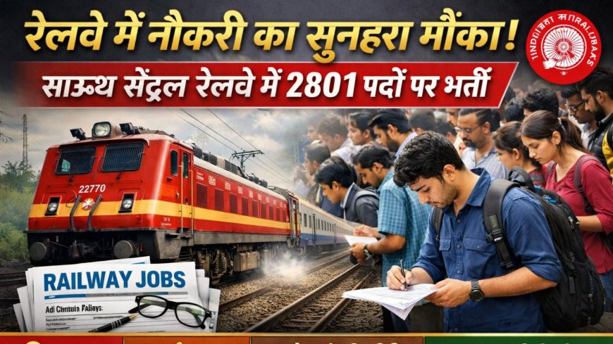 रेलवे में नौकरी का सुनहरा मौका, साउथ सेंट्रल रेलवे में 2801 पदों पर भर्ती