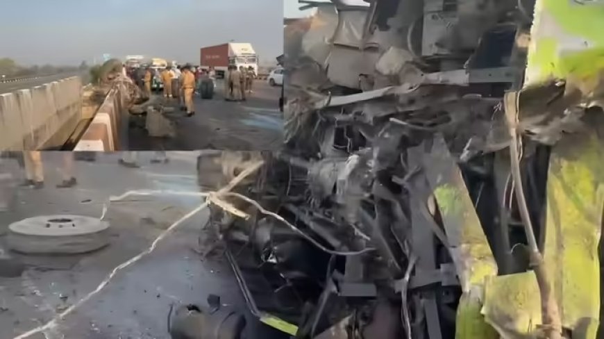 उन्नाव में एक्सप्रेस-वे पर भीषण हादसा: डिवाइडर से टकराकर पलटी स्लीपर बस, महिला की मौत, 22 से ज्यादा घायल