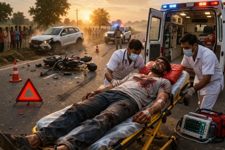 अमेठी में सड़क हादसा: अज्ञात वाहन की टक्कर से युवक गंभीर घायल, जिला अस्पताल रेफर