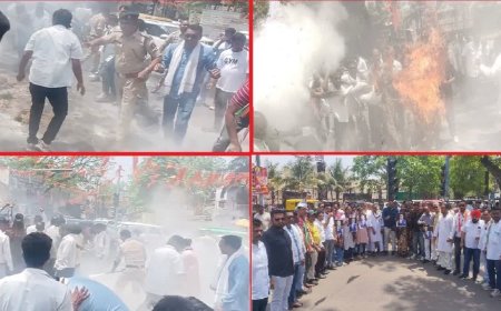 कौशांबी में हिमंता बिस्वा सरमा का पुतला फूंकने पहुंचे कांग्रेसी, पुलिस से हुई छीना-झपटी