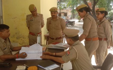 कौशांबी के चरवा थाने का अर्द्धवार्षिक निरीक्षण, एएसपी ने दिए सख्त निर्देश