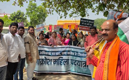 अयोध्या में भाजपा महिला मोर्चा का प्रदर्शन: नारी शक्ति वंदन अधिनियम पर सपा-कांग्रेस के खिलाफ आक्रोश मार्च