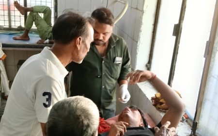 अमेठी में सड़क हादसा, गोवंश से टकराकर युवक घायल, पत्रकार ने दिखाई मानवता