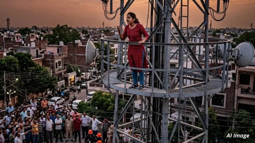 मेरा प्यार वापस लाओ… प्रेमी के जेल जाते ही टावर पर चढ़ी युवती, कूदने की दी चेतावनी