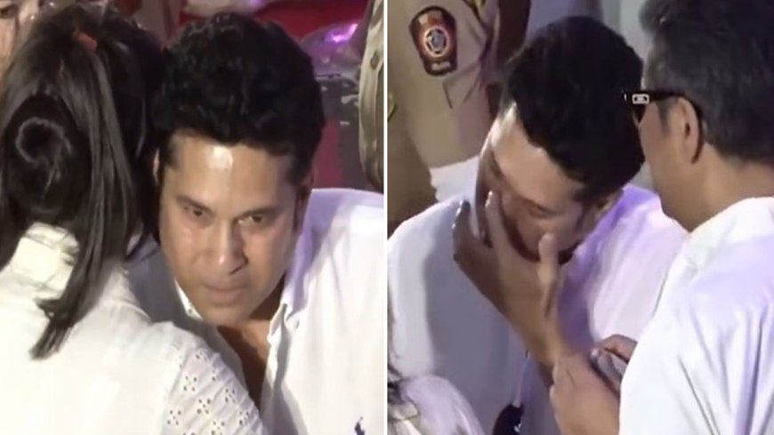 आशा भोसले को अंतिम विदाई देते ही भावुक हुए सचिन तेंदुलकर, रोते हुए बार-बार पोंछे अपने आंसू