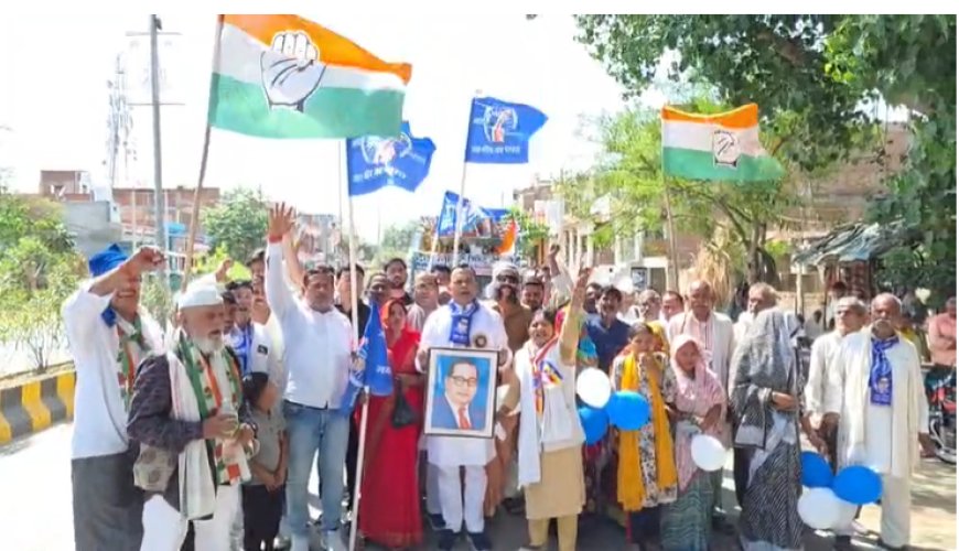 मंझनपुर में धूमधाम से मनाई गई डॉ. आंबेडकर जयंती, कांग्रेसियों ने निकाली यात्रा और किया प्रसाद वितरण