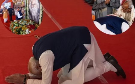 बंगाल में अधिकारी राज… पीएम मोदी ने जनता को किया दंडवत प्रणाम, 98 साल के कार्यकर्ता के छुए पैर