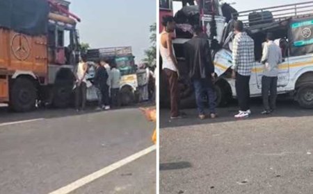 लखीमपुर खीरी में भीषण सड़क हादसा, ट्रक-मैजिक की टक्कर में 10 लोगों की मौत