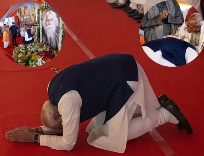 बंगाल में अधिकारी राज… पीएम मोदी ने जनता को किया दंडवत प्रणाम, 98 साल के कार्यकर्ता के छुए पैर