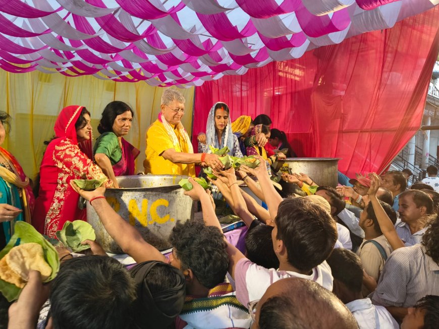 ज्येष्ठ माह के पहले मंगलवार पर चौक स्थित हनुमान मंदिर में विशाल भंडारा, श्रद्धालुओं की उमड़ी भीड़