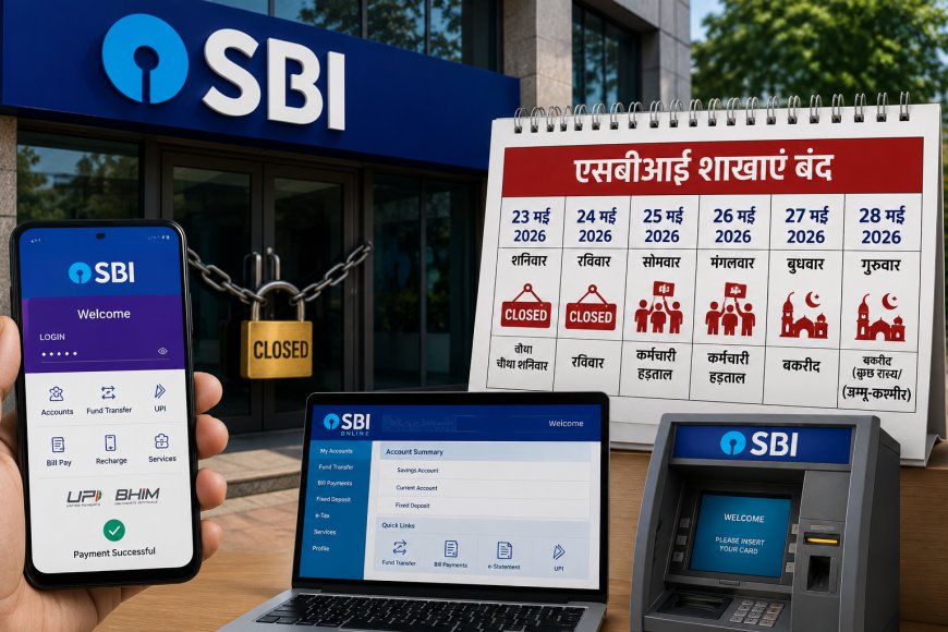 SBI ग्राहकों के लिए बड़ी खबर… 23 मई से 6 दिन तक बंद रहेंगी बैंक शाखाएं, पहले निपटा लें जरूरी काम