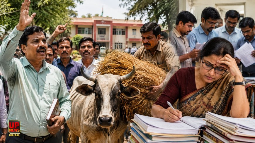 जनगणना के बाद अब भूसा जुटाएंगे शिक्षक! बरेली में शिक्षकों को मिले नए आदेश पर मचा बवाल, भड़के टीचरों ने कहा- आज भूसा तो कल गोबर उठवाएंगे