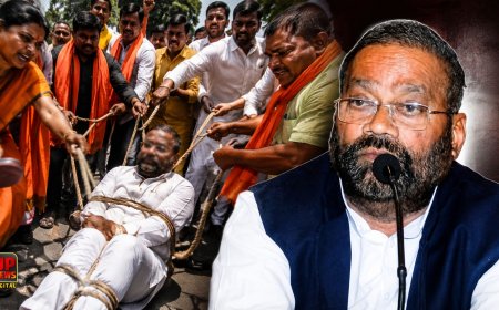 स्वामी प्रसाद मौर्य के बयान पर आगरा में अनोखा प्रदर्शन, मानसिक चिकित्सालय तक ले जाकर कटवाया पर्चा, 5 लाख के इनाम की घोषणा से बढ़ा विवाद