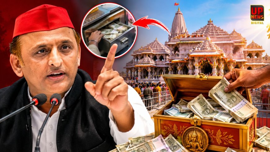 राम मंदिर से करोड़ों का चढ़ावा गायब, अखिलेश यादव ने किया दावा, 7 करोड़ की चोरी पर बोले पूर्व मंत्री - चंपत राय कसम खाएं 