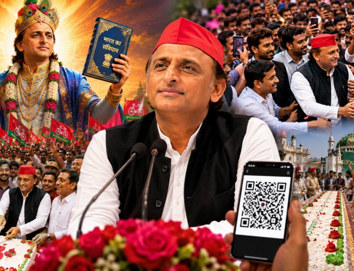 अखिलेश यादव का 53वां जन्मदिन, कहीं श्रीकृष्ण वाला पोस्टर तो कहीं 53 फीट का केक, भावी प्रधानमंत्री के भी लगे पोस्टर