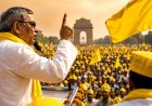 दिल्ली में पीले गमछे ने दिखाई अपनी ताकत, मंच से मंत्री ओपी राजभर ने भरी हुंकार,  यूपी की सियासत में मचा बवाल 