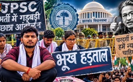 रांची में जंतर-मंतर जैसा आंदोलन, 7 छात्र बैठे भूख हड़ताल पर, भर्ती विवाद पर आर-पार का ऐलान, 7 अगस्त को विधानसभा घेरने की चेतावनी