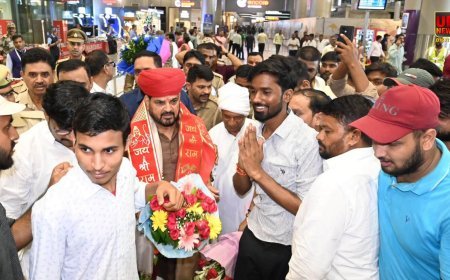 बृजभूषण शरण सिंह की लखनऊ में एंट्री, बोले- लखनऊ हमारा घर है, धर्मेंद्र प्रधान को बताया बेदाग, काफिले से शहीद पथ हुआ जाम