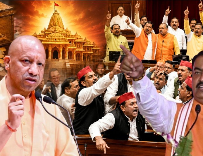 '100 चूहे खाकर बिल्ली हज को चली' सदन शुरू होते ही चढ़ावा विवाद को लेकर मचा हंगामा, सपा वेल में उतरी, मथुरा-काशी तक पहुंची बहस