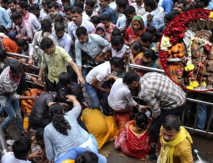 महाकाल परिसर में श्रद्धालुओं की उमड़ी भीड़, भगदड़ जैसे बने हालात, 13 की बिगड़ी तबीयत, साल में एक दिन खुलता है नागचंद्रेश्वर मंदिर 