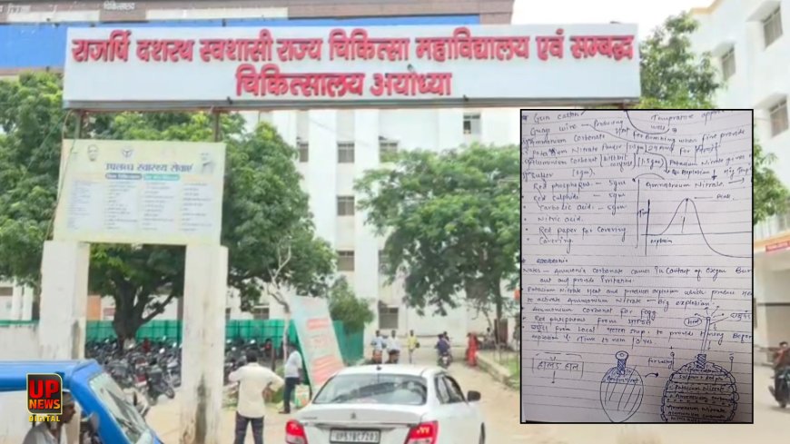 अयोध्या मेडिकल कॉलेज में छात्र के पास मिली बम बनाने की पर्ची, पूछताछ में सामने आई फिल्म वाली दलील, IB समेत कई एजेंसियां जांच में जुटीं