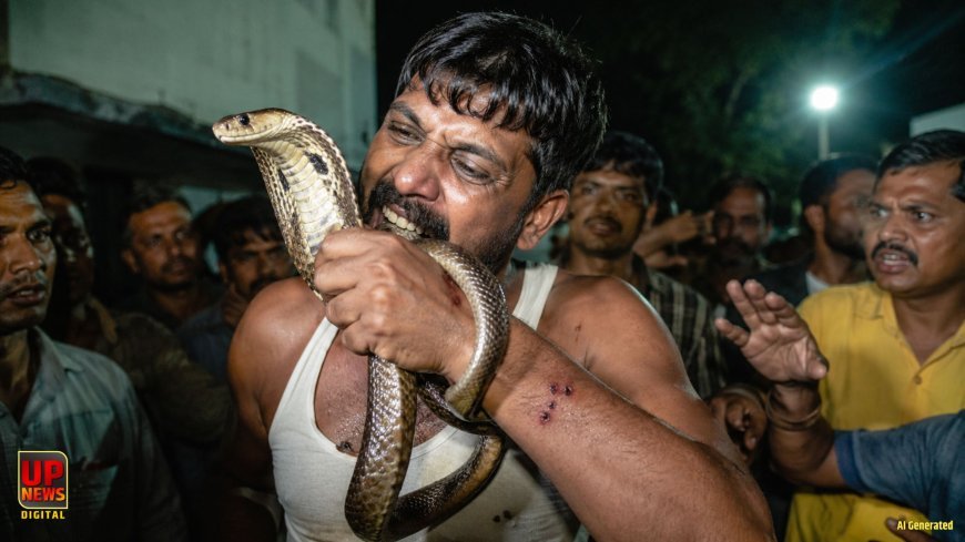 'इसकी इतनी हिम्मत मुझे डसेगा' कोबरा ने 3 बार डसा तो भड़का युवक, युवक ने कलाई में लपेटकर दांत से काटने की कोशिश की 