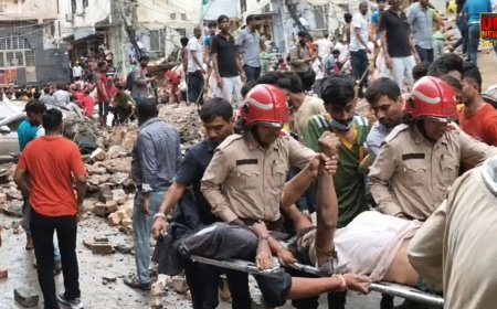 दिल्ली में 5 मंजिला इमारत भरभराकर गिरी, 1 की हुई मौत, सत्य निकेतन में मलबे में कई छात्र फंसेम, मौके पर पहुंची 12 रेस्क्यू टीमें
