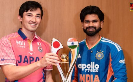 भारत और जापान के बीच खेला गया T-20 मैच, अभिषेक जीरो पर तो ईशान तीन रन बनाकर आउट, टीम इंडिया ने बनाए 32 रन