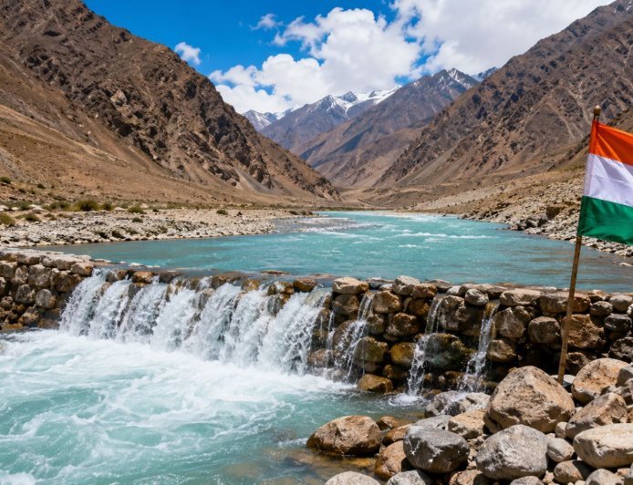 सिंधु नदी पर भारत ने बनाया पहला रॉक चेक डैम, लद्दाख के किसानों को मिलेगा फायदा, पाकिस्तान के लिए बढ़ी मुश्किलें