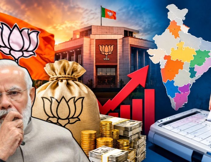 बीजेपी के खजाने में 7600 करोड़ से ज्यादा रुपए, पांच राज्यों में हुए चुनाव के दौरान मिले 1400 करोड़, खर्च हुए सिर्फ 160 करोड़ 