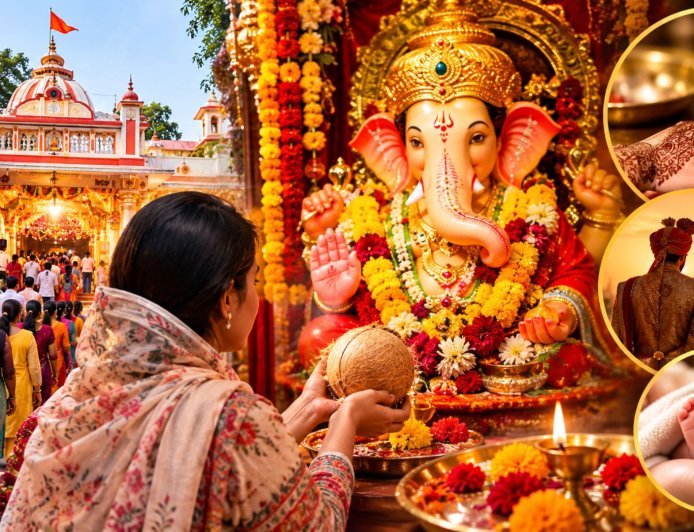लखनऊ का अनोखा गणेश मंदिर, जहां मेहंदी से पूरी होती है शादी की मनोकामना, गणेश चतुर्थी पर 10 दिन तक उमड़ती है भीड़
