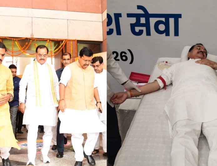 पीएम मोदी के जन्मदिन पर पूर्व विधायक बृजेश सौरभ ने केंद्रीय भाजपा कार्यालय में किया रक्तदान, राष्ट्रीय अध्यक्ष नितिन नवीन से की मुलाकात
