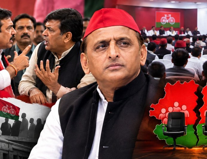 अखिलेश के सामने भिड़े सपा के दो नेता, बैठक में गाली-गलौज तक पहुंची बात, एक घंटे बाद एटा-कासगंज का पूरा संगठन भंग