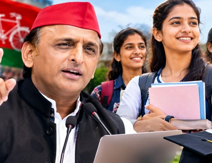 मुलायम की कन्या विद्याधन योजना फिर लाएंगे अखिलेश, 12वीं पास छात्राओं को 50 हजार और लैपटॉप देने का किया वादा