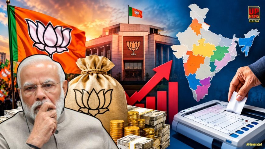 बीजेपी के खजाने में 7600 करोड़ से ज्यादा रुपए, पांच राज्यों में हुए चुनाव के दौरान मिले 1400 करोड़, खर्च हुए सिर्फ 160 करोड़ 