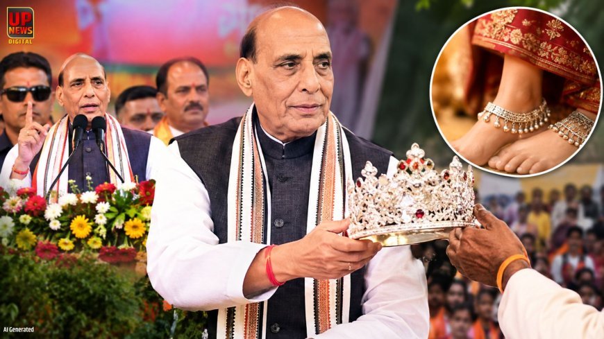 रक्षामंत्री राजनाथ सिंह ने खटीक समाज को लौटाया चांदी का मुकुट, आगरा में बोले- किसी गरीब बेटी के लिए बनवा देना पायल